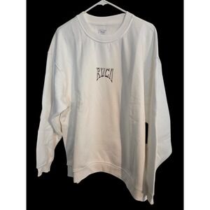 RVCA Sport VA Essential Crewneck Pullover Sweatshirt Men's Large White NWT